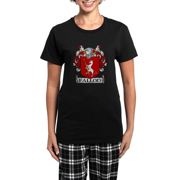 CafePress - Fallon Coat Of Arms Women's Dark Pajamas - Women's Short Sleeve Print T-Shirt and Pants Dark Cotton Pajama Set