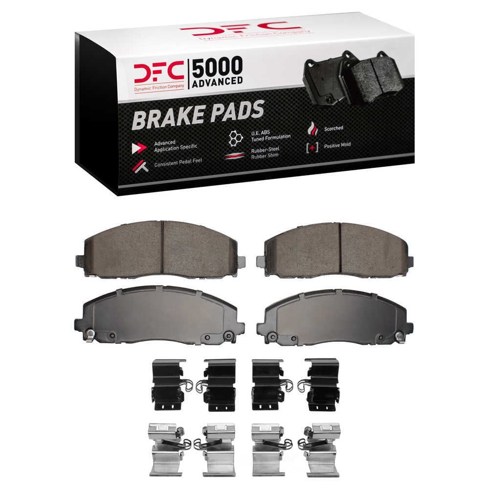 Dynamic Friction Company 1551-1589-01 DFC 5000 Advanced Brake Pads - Ceramic and Hardware Kit - OE