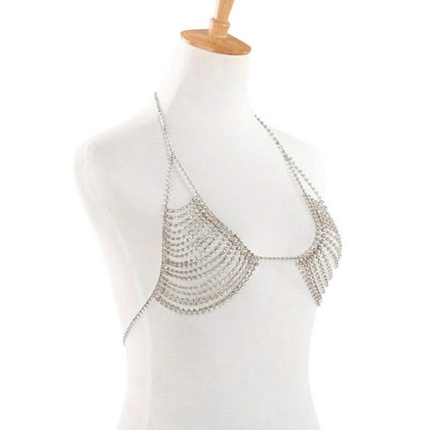 Fashion Crystal Body Chain Bra Chain Body Harness Chest Chain, Women and  Girls Bra Accessories Body Jewelry 