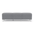thumbnail image 2 of Siena 17.5" 3-Seat Lounge Reception Waiting Bench / Brushed Steel Legs / Gray, 2 of 5