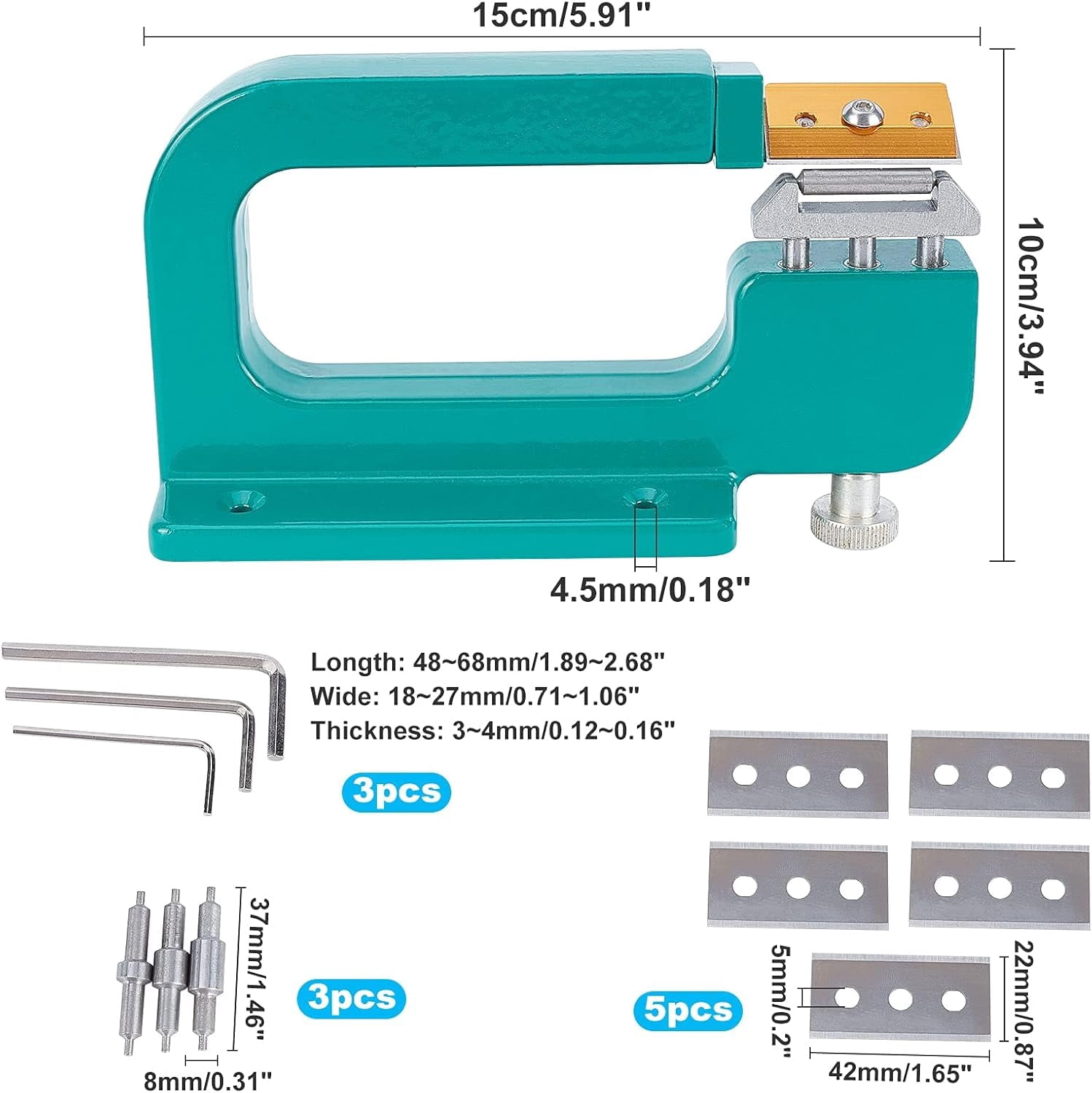 Leather Craft Edge Skiving Machine Leather Repairing Splitter Skiver Peeler Tool Leather Splitte Kit Repairing Splitter Skiver Peeler Tool with 5 Blades