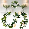 thumbnail image 2 of Lifelike Peony Peony Rose Artificial Garland Realistic Greenery Vine With Mixed Plant Wreath For Home Wall Wedding Decor & Bendable Indoor Outdoor Hanging Decoration, 2 of 6