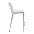 thumbnail image 4 of Set of Two White Faux Leather and Silver Mod Ergo Counter Chairs, 4 of 9