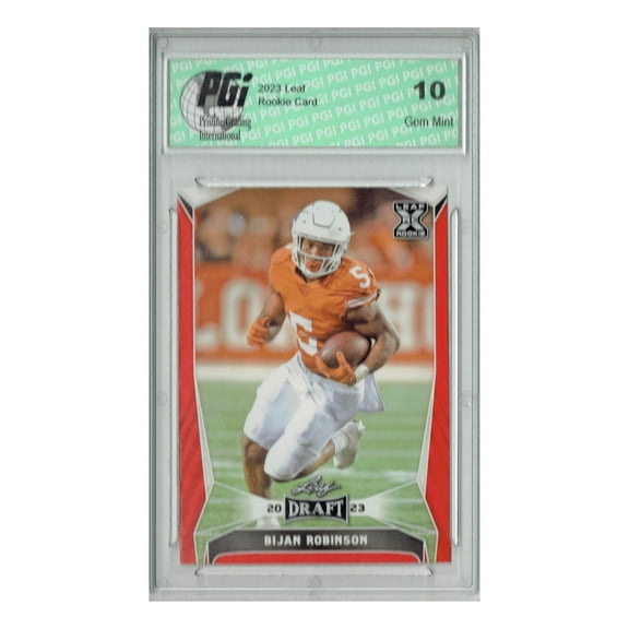 Bijan Robinson 2023 Leaf Football #41 Red SP Texas Rookie Card PGI 10