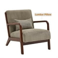 thumbnail image 4 of Aukfa Corduroy Mid Century Modern Accent Chair w/ Wood Frame&Pillow for Living Room, Camel, 4 of 10