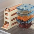 thumbnail image 4 of 4 Tiers Egg Holder for Fridge - Space-Saving Egg Dispenser Holder, Auto Rolling Fridge Egg Organizer, 30 Eggs Fridge Egg Rack Large Capacity Egg Dispenser for Refrigerator(khaki), 4 of 5