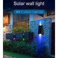 thumbnail image 3 of LINLIN Solar Fence Lights LED Solar Wall Lights Waterproof Solar Lights Outdoor Multicolor Decorative Light Up Down Solar Deck Light Landscape Path Lights for Backyard Garden Garage Pathway, 3 of 9