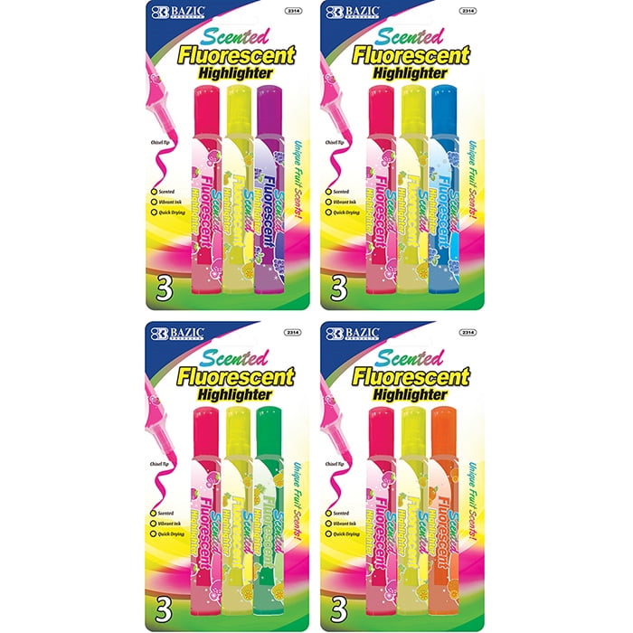 New 401742 Fruit Scented Highlighters 3 / Pack (24Pack) Highlighter