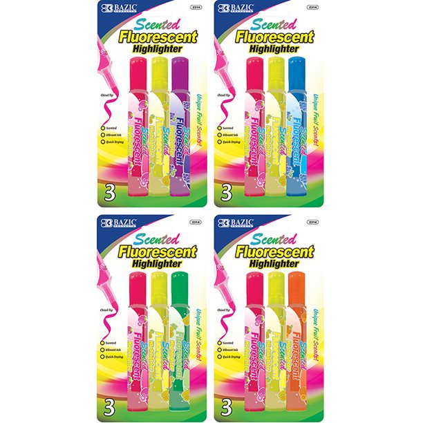 New 401742 Fruit Scented Highlighters 3 / Pack (24Pack) Highlighter Cheap Wholesale Discount