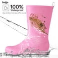 thumbnail image 2 of SMILIN Rubber Wide Calf Rain Boots for Women, Pink, Size 6, 2 of 10