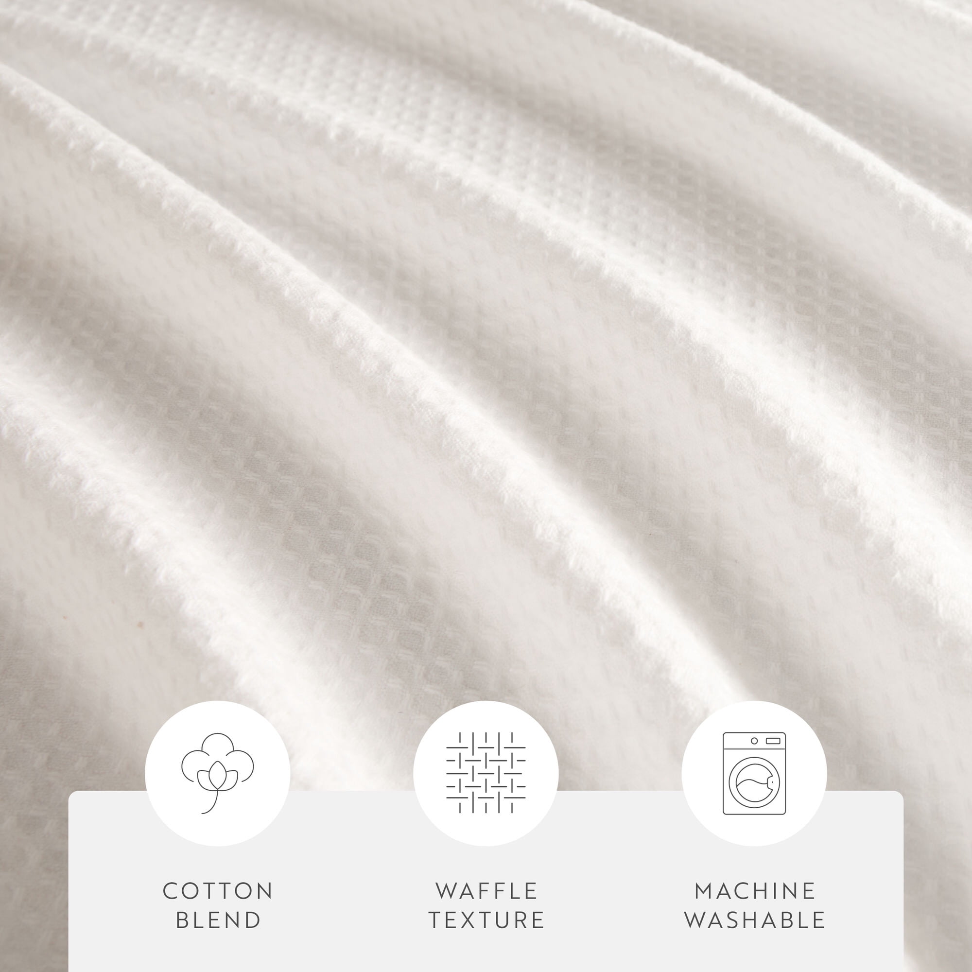 Cotton Blend Waffle Texture Shower Curtain