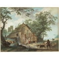 thumbnail image 3 of Hendrik Meyer 24x19 Black Modern Framed Museum Art Print Titled - A Summer Scene (1787), 3 of 5