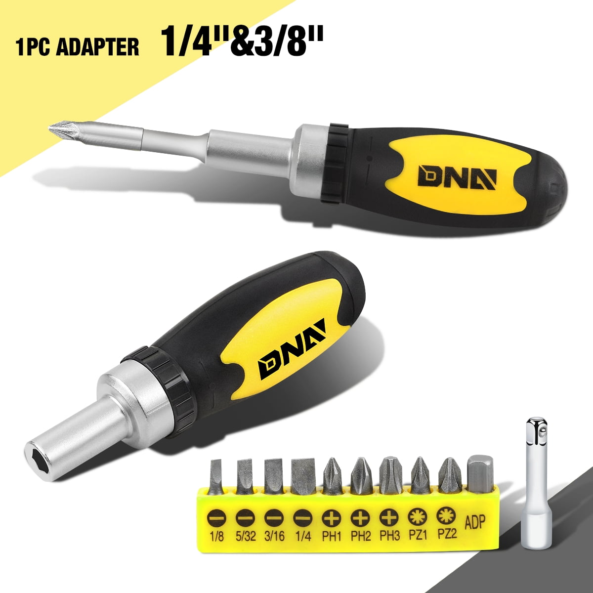 41 Pcs Small Bolt Hand Tool Repair Kit Screwdriver Bits & Bit Driver & Sockets & Adapter Yellow