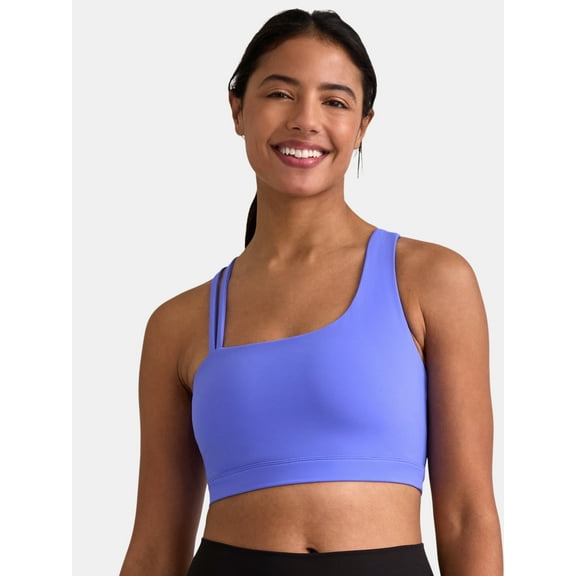 Avia Women's and Women’s Plus SoftSculpt One Shoulder Sports Bra, Sizes XS-4X