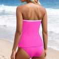 thumbnail image 4 of Womens Swimsuits Bandeau 2 Piece Ruched Tankini Strapless Swimwear Women's Bathing Suits B L, 4 of 6