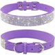 thumbnail image 1 of Rhinestone Dog Collar, Cute Dazzling Sparkling Soft Suede Leather Dog Cat Rhinestone Collar Crystal Diamond Pet Dog Puppy Collar(Purple,XS), 1 of 4