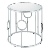 Furniture of America Harper Contemporary Metal Round End Table in Chrome