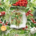 thumbnail image 5 of Christmas Tablecloth 60×104 Inch Rectangular, Holly Fruits Washable Table Cover for Party Picnic Dinner Decor, 5 of 6