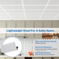 thumbnail image 4 of LooYee 50 Pack 72 Inch Wall Molding Trim Drop Ceiling Grid, 6 Ft Galvanized Steel, Ceiling Grid Cover for Basement Living Room Garage Kitchen Bathroom White Perimeter, Cover 300 Sq.Ft, 4 of 8
