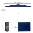 thumbnail image 3 of Outsunny Tilt Patio Umbrella, Garden Market Parasol with Crank, Navy Blue, 3 of 10