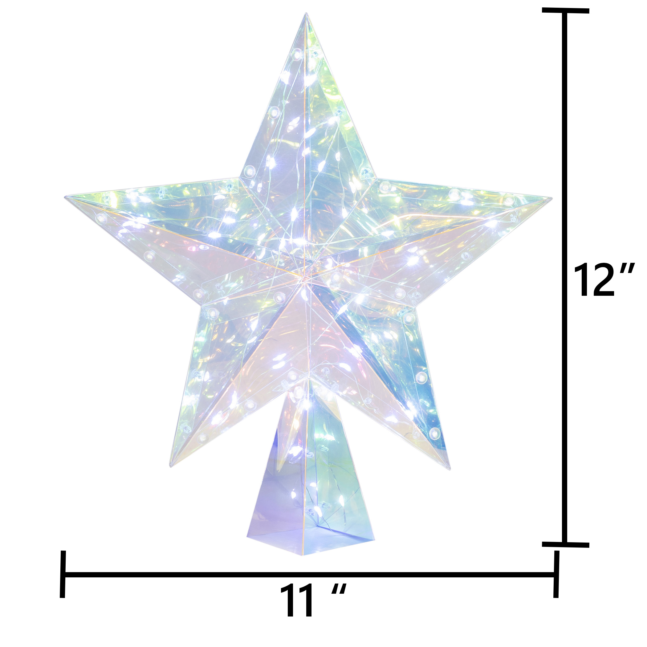 LED Iridescent Star Christmas Tree Topper, 11.75", by Holiday Time