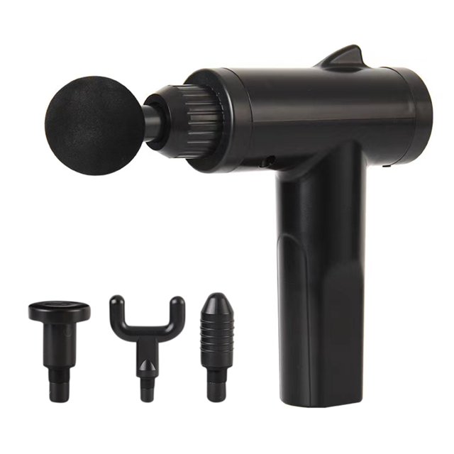 Pistola de Masaje Eléctrica de Segunda Generación, Relajación Muscular con 6 Velocidades, 4 Cabezales de Masaje, Batería de 2000mAh, Diseño Ligero y Portátil, Color Negro