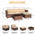 thumbnail image 4 of Modern Outdoor Patio Furniture Set，5-Piece Brown Wicker Sectional Sofa, with Beige Cushions and Coffee Table, Perfect for Gardens, Patios, and Backyards, 4 of 7