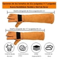 thumbnail image 3 of Safety Work Leather Welding Animal Handling Gloves Bite Proof rips Vet Training Scratch, 3 of 7