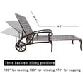 thumbnail image 6 of Homefun Pool Tanning Adjustable Backrest and Moveable Wheels Metal Chaise Lounge - Set of 2, Bronze, 6 of 6