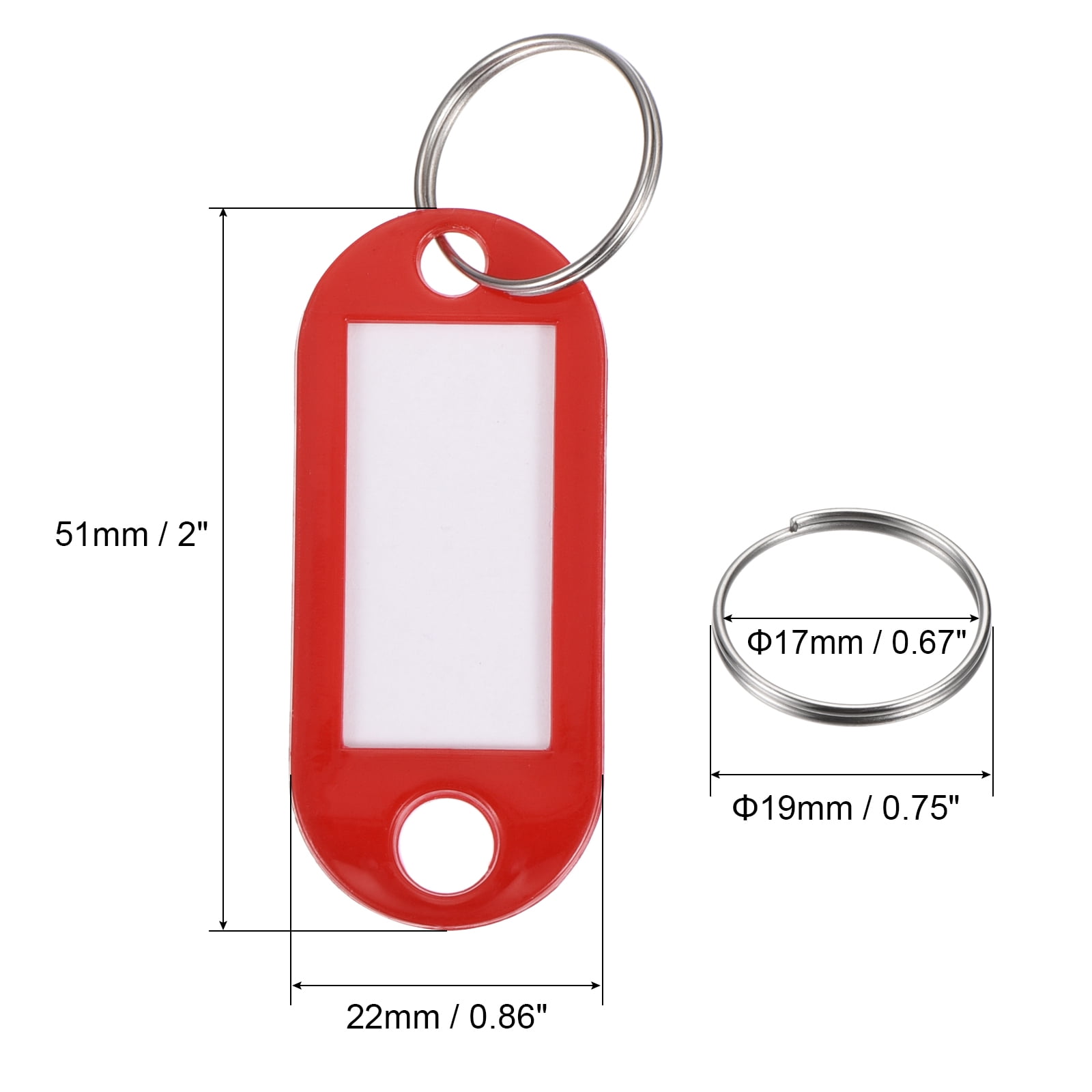 Unique Bargains Plastic Key Tags with Split Ring Flexible Mark Luggage Tags 12