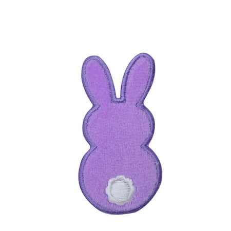 Bunny Embellishment - Easter Bunny Back Side - Purple - Fuzzy - Iron on Applique/Embroidered Patch