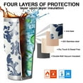 thumbnail image 7 of 30oz Blue and White Pioneer Flower Tumblers Stainless Steel Tumbler with Lid and Straw,Vacuum Insulated Double Wall Travel Tumbler Cups Mug with Cleaning Brush for Coffee,Tea, 7 of 7