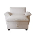 thumbnail image 4 of Beige Upholstered Chaise Lounge with Storage - Quick Setup for Bedroom or Living, 4 of 6