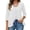 White, variant on Women Cardigan 3/4 Sleeves Open Front Lightweight Cardigan Draped Ruffles Trendy Cardigan White XL(XL)