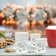 thumbnail image 4 of Juego de vajilla desechable para fiestas, tema de Año Nuevo en blanco y plata con platos, vasos y pañuelos, papel duradero para reuniones y celebraciones navideñas, pack 16/20, 4 of 6