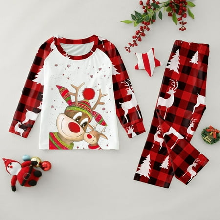 

ERTUTUYI Christmas Family Matching Clothing Holiday Plaid For Families Kids White 130