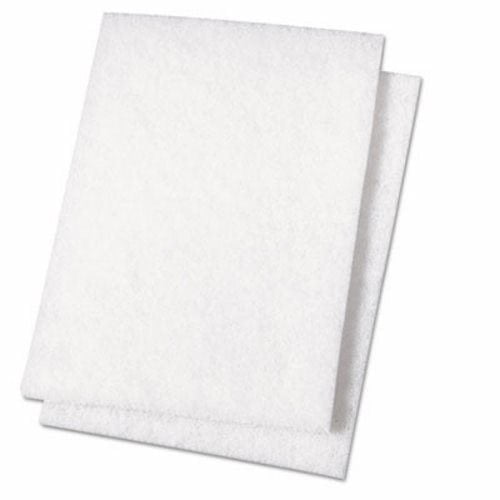 Boardwalk Light Duty Scour Pad, White, 6 x 9, 20 Pads (BWK198