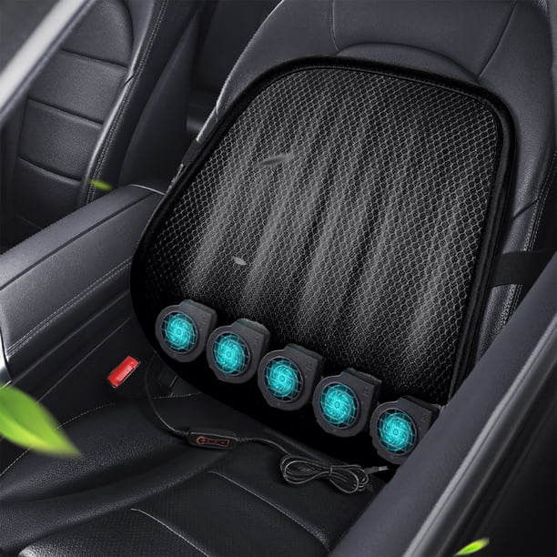 Cojín de cintura para coche con ventilador USB, ventilación y respaldo, transpirable, disipación de calor, para asiento de oficina y coche, protección de cintura y respaldo, cojín de ventilación.