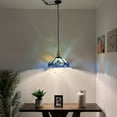 thumbnail image 2 of Tiffany Pendant Lights Plug In Green Blue Stained Glass LED Bulb Included for Dining Room Hotel Restaurant Cafe 16"W*16"D*75"H, 2 of 8