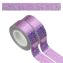 Uxcell 2 Roll Prism Tape, 15mm Self-Adhesive Holographic Reflective Decorative Tape for Crafts DIY Gift Packaging Art Scrapbook Wrapping Wall Decor, Light Purple