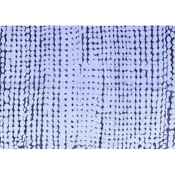 Ahgly Company Machine Washable Indoor Rectangle Solid Blue Modern Area Rugs, 7' x 9'