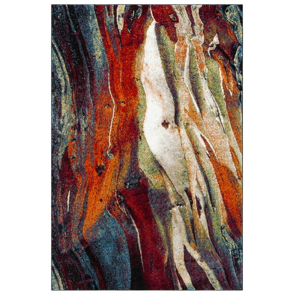 SAFAVIEH Glacier Aleesha Geometric Area Rug, Red/Green, 9' x 12'