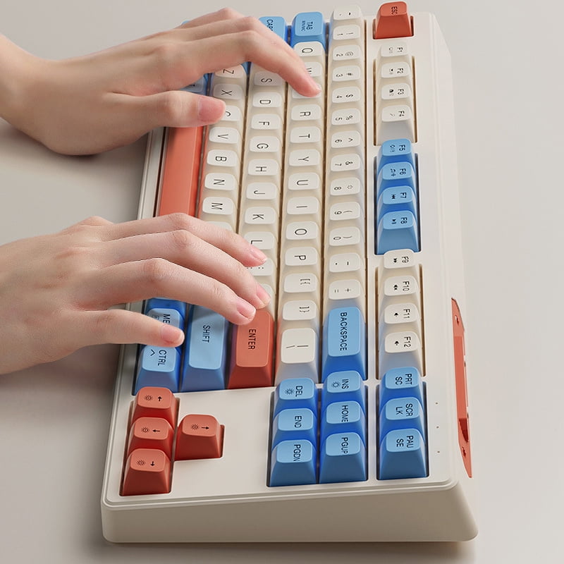 ATTACK SHARK Gaming Keyboard with Dual Mode Bluetooth 5.0/2.4Ghz TLK Mechanical Feeling Keyboard Mac,Rechargeable Anti-ghosting PBT 75% Wireless Keyboard Backlit for Silent Office/Gaming-Blueberries