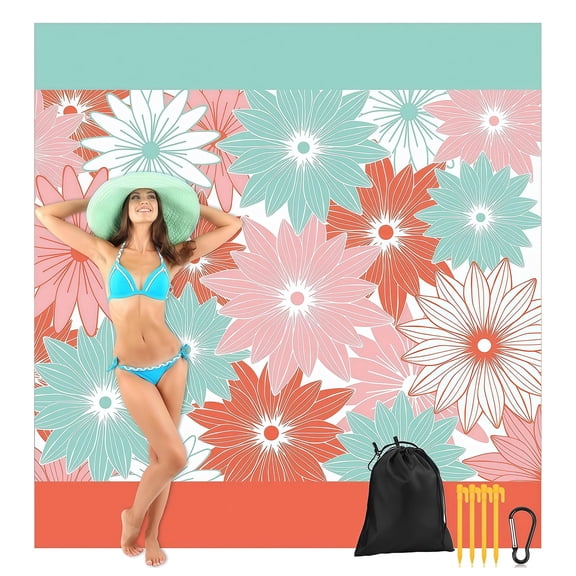 Beach Blanket Waterproof Sandproof Oversized, Extra Large Beach Mat Sand Free, Lightweight & Compact Sand Free Mat