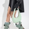 thumbnail image 4 of Mujer Bubble Tote Hobo Bolsas Satchel Underarm Monedero Bolso de hombro plisado (Verde), 4 of 8