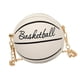 thumbnail image 3 of Bolso bandolera informal con forma de pelota de baloncesto para hombre y mujer Blanco, 3 of 9