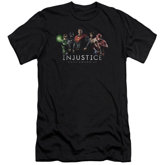 Injustice Gods Among Us Injustice League Premium Canvas Adult Slim Fit 30/1 T-Shirt Black
