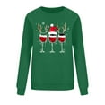 thumbnail image 4 of Ounisa Women Christmas Fleece Sweaters Long Sleeve Crewneck Blouse Pullover Red Wine Glass Graphic Sweatshirts Holiday Graphic Shirts, 4 of 6