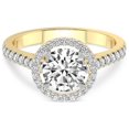 thumbnail image 5 of IGI Certified 3 Carat Round Shape Lab Grown Diamond Engagement Ring | 14K Yellow Gold |Glowing Globe Halo Diamond Ring | FG-VS1-VS2 Quality Friendly Diamonds, 5 of 6
