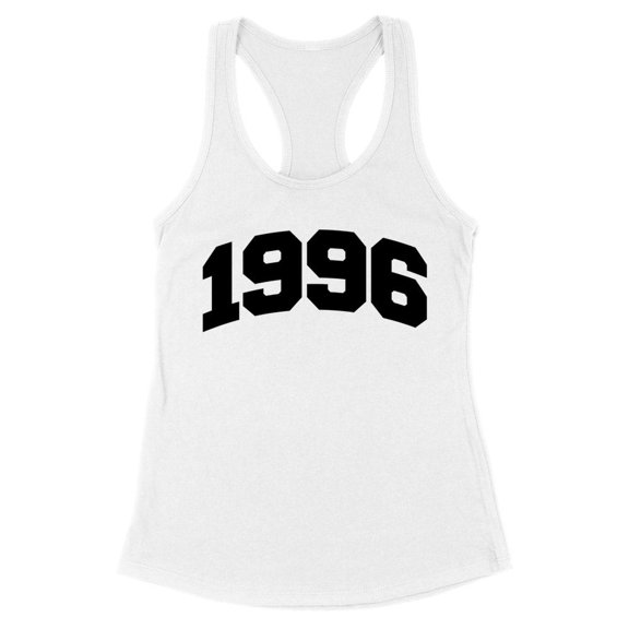 1996 College Style Tank Top Fitted Racerback Women's Large White